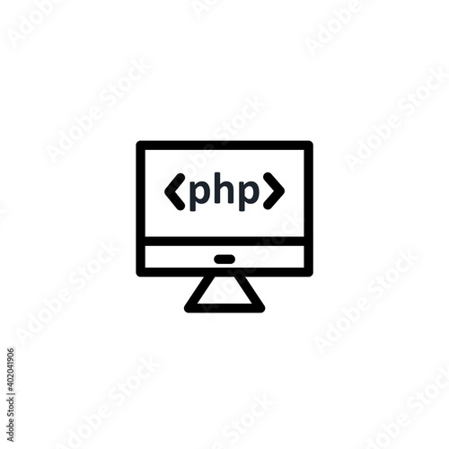 Php programming language icon. Icon design for programming and software engineering. Vector