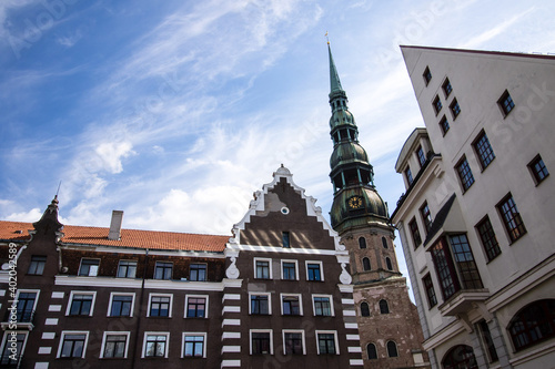 Old Town of Riga, bright day, blue sky