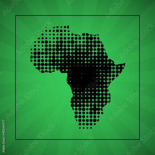 Sketch blot dotty african continent map banner. Points africa blotch style poster. Flat africa dot image. Dark Continent abstract print. Africa map blot background. african continent blotch silhouette