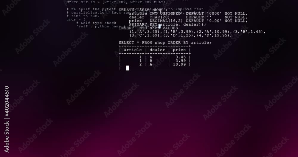 Abstract coding activities with MySQL and Python