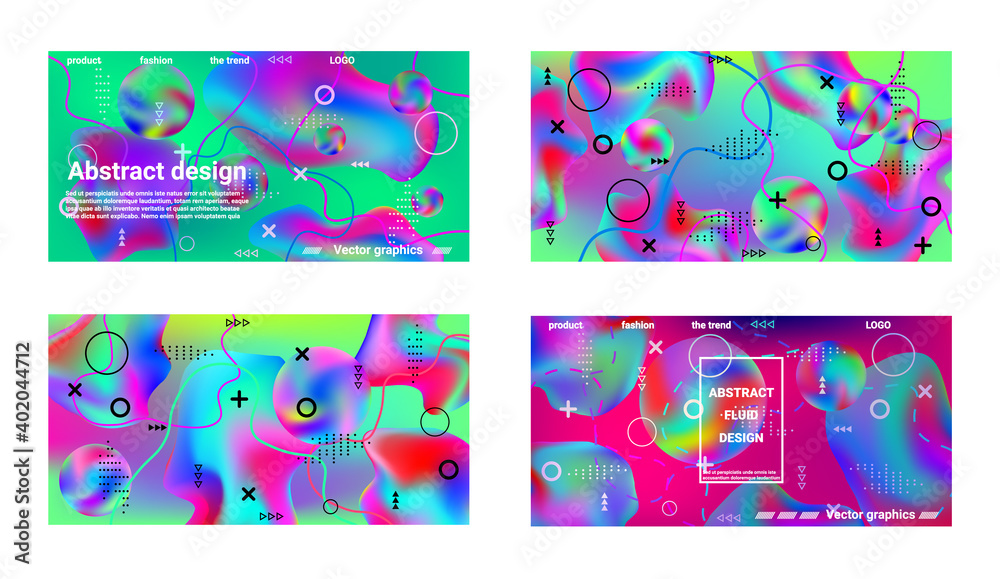 Fototapeta premium A set of modern abstract covers.