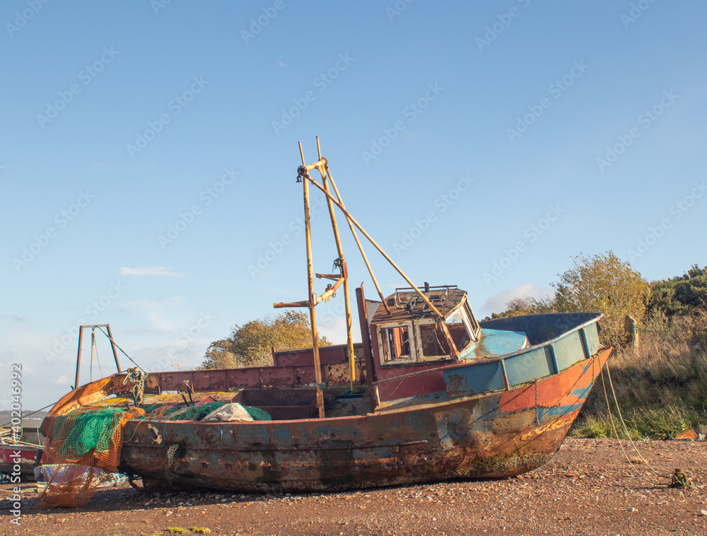 Decaying Rusty Trolley Used Transport Fishing Stock Photo