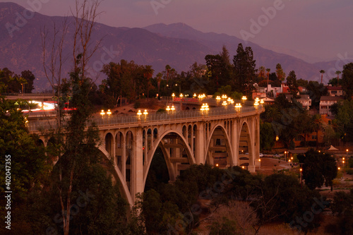 Colorado bridge at dusk photo