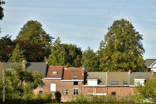 Maisons ouvrières en pleine nature en bordure du parc d'Enghien en Hainaut