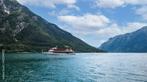 lake achen surrounded by mountains in Tirol Austria