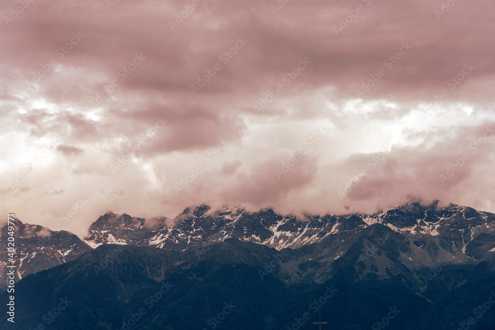 Mountain landscape at Glorenza, Italy