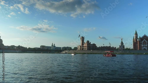 Yoshkar-Ola Mari El Russia Shore From The Water Weekend Summer Castle photo