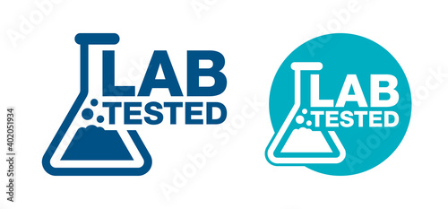 Lab tested sign in monochrome style 