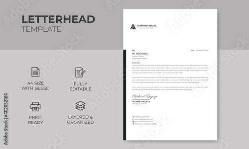 Modern Creative & Clean Business Letterhead Design Template, A4 Letterhead vector & illustration Design Template