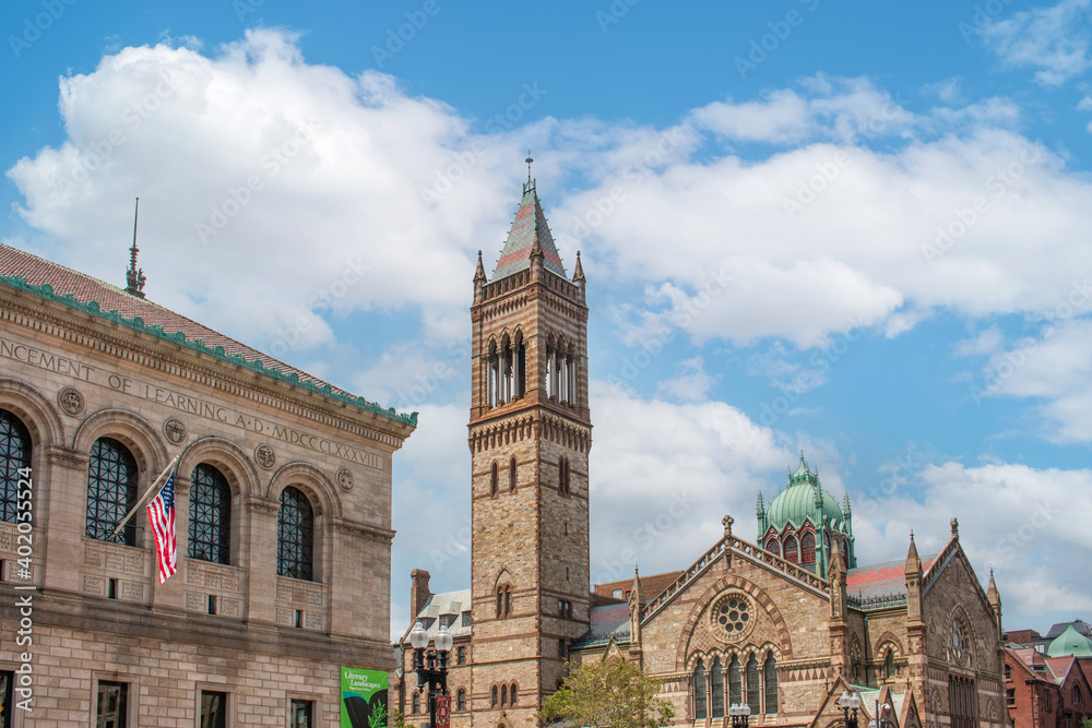 Old South Church and Boston Public Library Massachusetts USA
