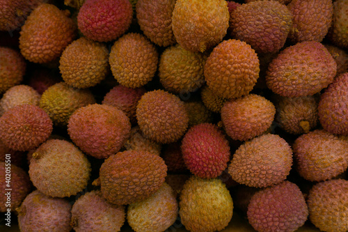 lychee in the supermarket, on the counter