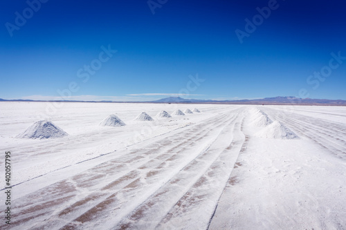 Heap of salt. Salar De Uyuni. Bolivia. © Jersson Tello