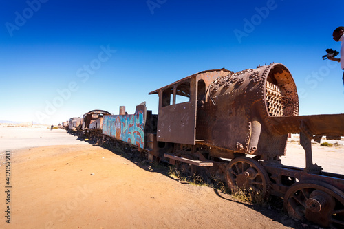 Uyuni Rusty Train in the Train Cemetery, Bolivia