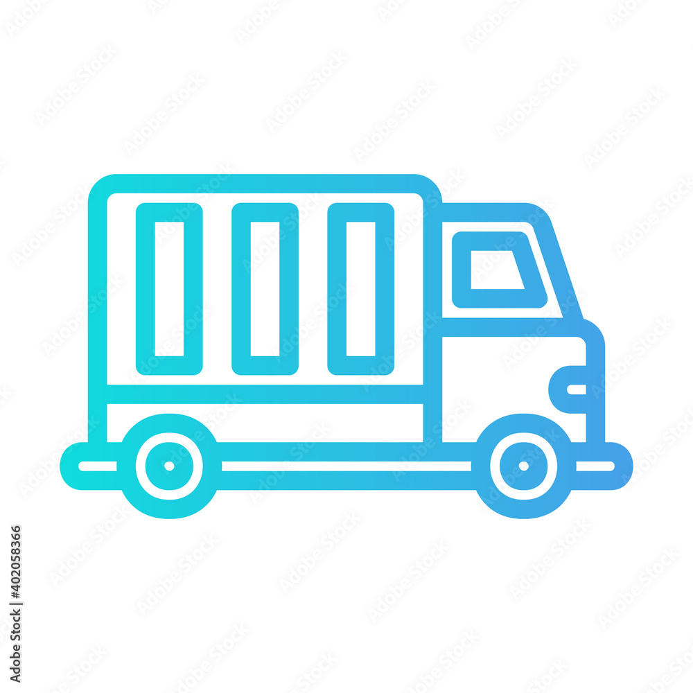 Delivery Truck icon vector illustration in gradient style for any projects