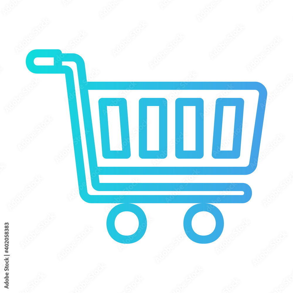 Shopping Cart icon vector illustration in gradient style for any projects