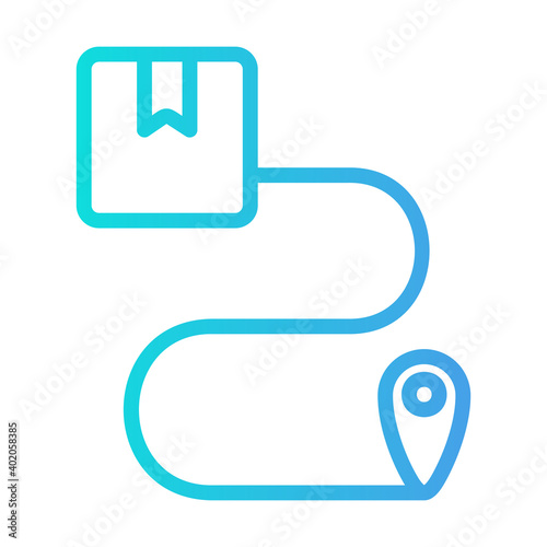 Route icon vector illustration in gradient style for any projects