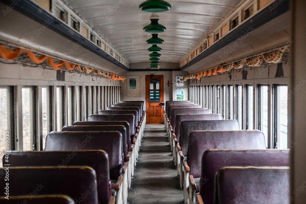 Obraz premium Vintage and classic railway train car