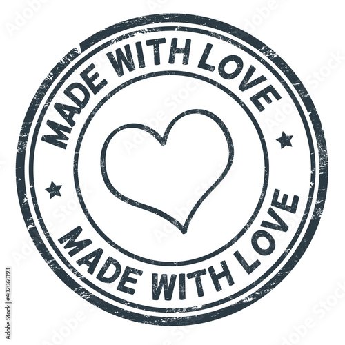 Made with love grunge rubber stamp