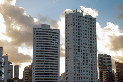 buildings in the background clouds  city of Jo  o Pessoa  Para  ba  Brazil.