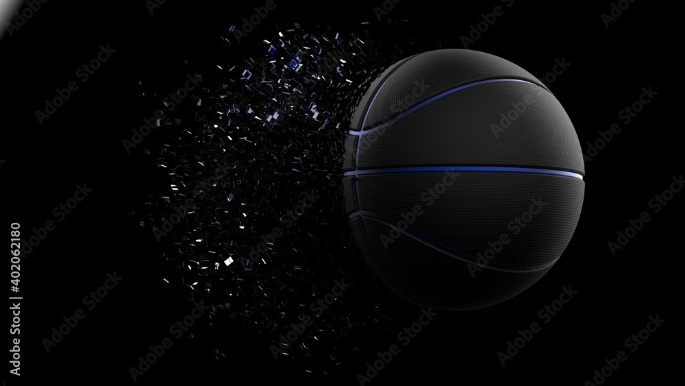 Basketball and Particles. 3D illustration. 3D high quality rendering. 3D CG. Basketball and Particles. 3D illustration. 3D high quality rendering. 3D CG.