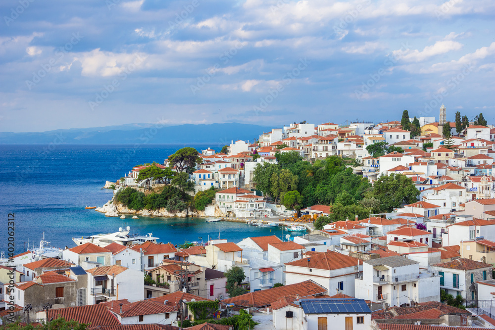 The old town of Chora in island Skiathos, Greece