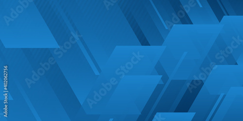 Modern blue abstract tech background with geometric shape and lines