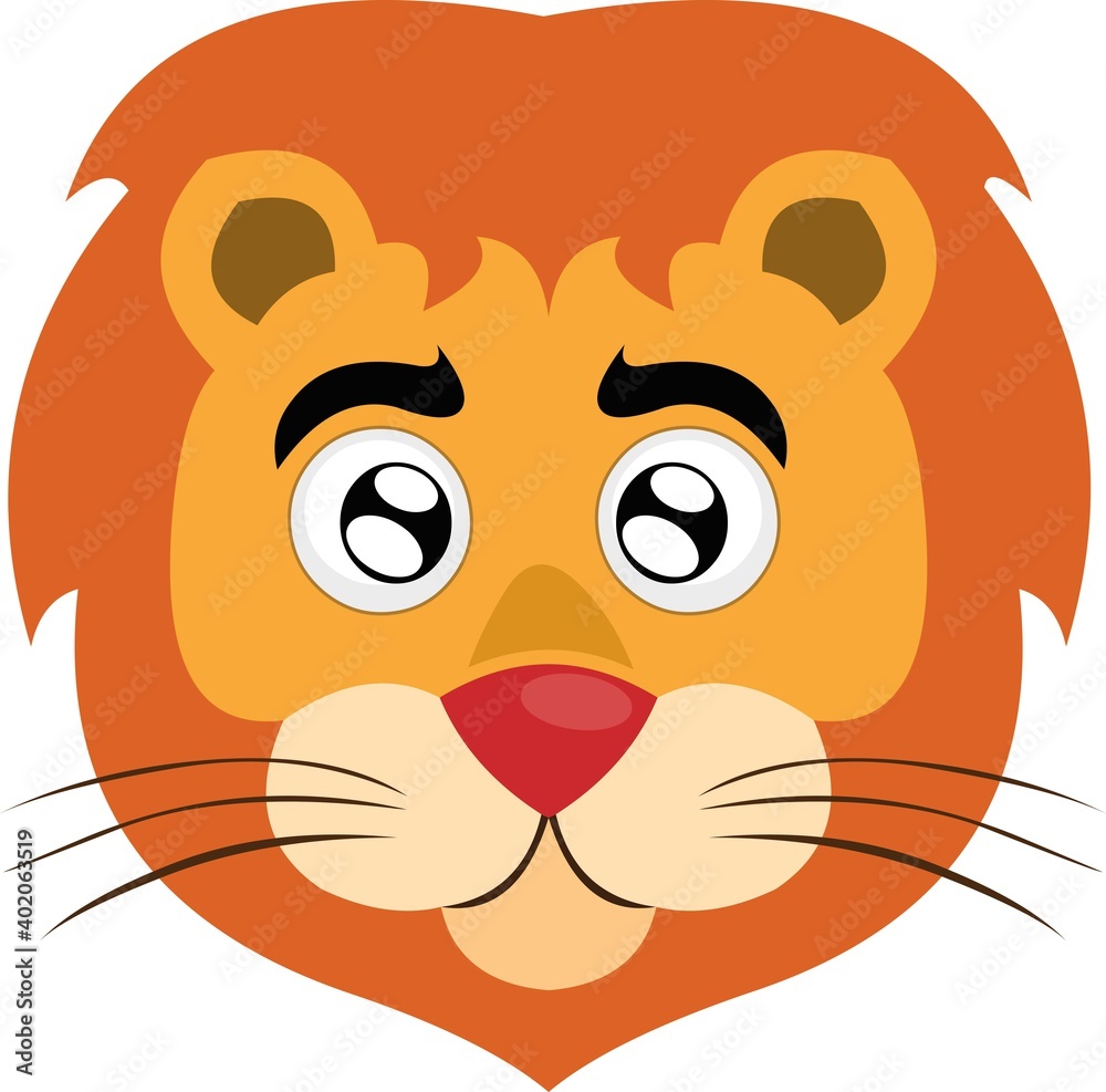 Vector illustration of a lion's face emoticon Stock Vector | Adobe Stock