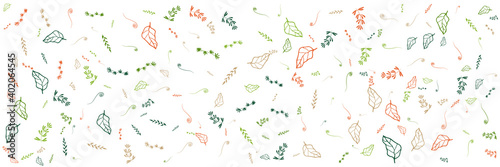 
Luxury leaf art deco wallpaper. Nature background vector. Floral pattern with tropical plant line art on trendy color background. Vector illustration