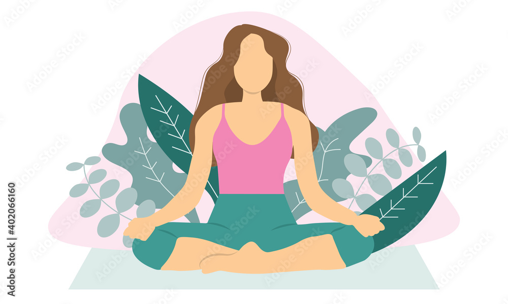 Woman doing yoga in nature. Concept for yoga, meditation, relaxation.
