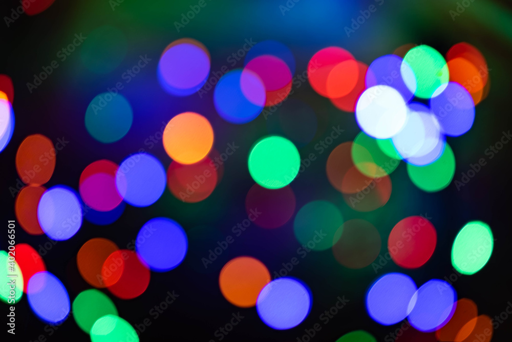 multicolored Bokeh balls abstract defocused back ground