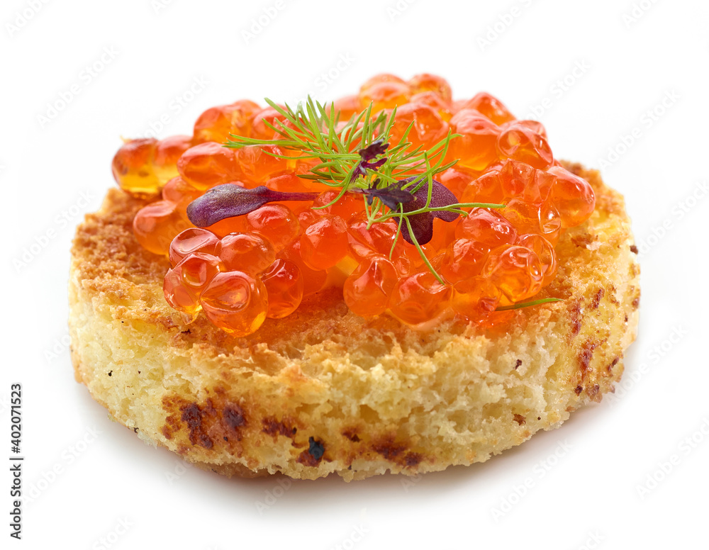 toasted bread with red caviar toasted bread with red caviar