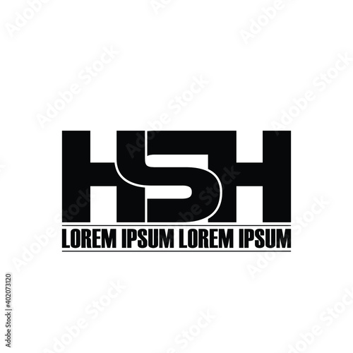 HSH letter monogram logo design vector photo