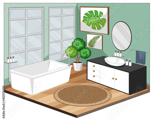 Bathroom interior with furniture modern style