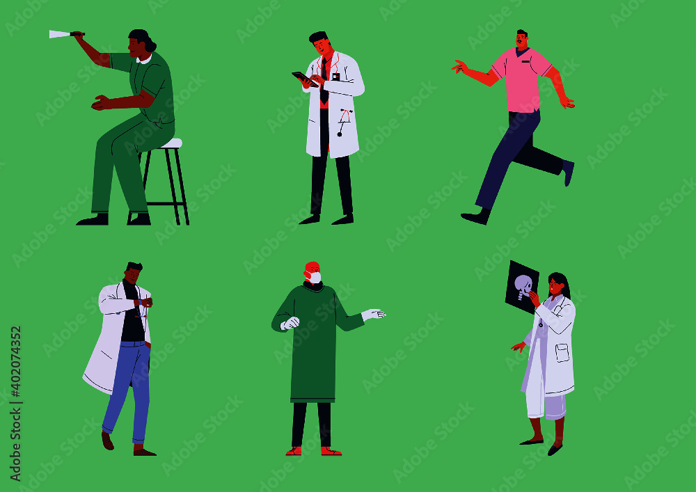 illustration of a person health care set design wallpaper banner and backround