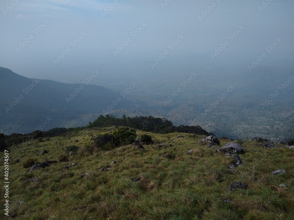 Beautiful grassland, Ponmudi hill station Thiruvananthapuram, Kerala landscape view