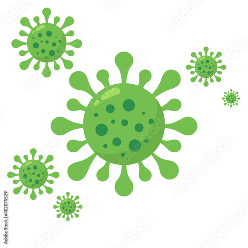 Covid-19,Coronavirus Bacteria Cell Icon Vector