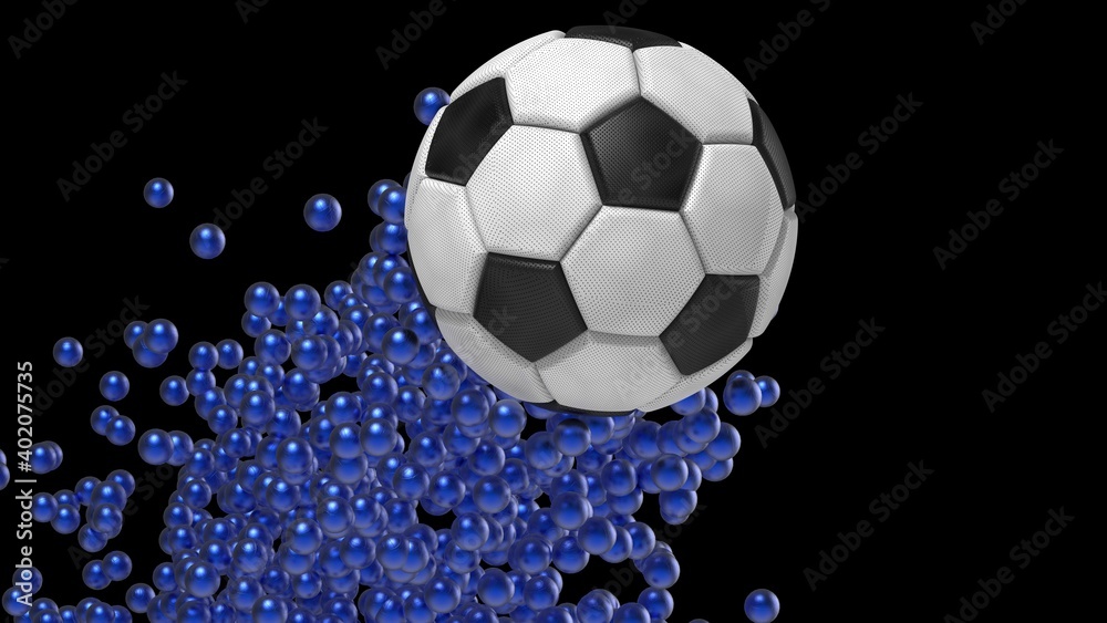 Obraz premium Basketball and Particles. 3D illustration. 3D high quality rendering. 3D CG.