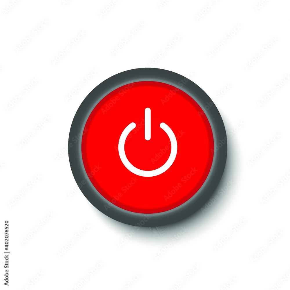On Off Push style power buttons, The Off buttons are enclosed in red icon On Off Push style power buttons, The Off buttons are enclosed in red icon