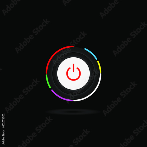 Free Download On Off Push style power buttons, The Off buttons are enclosed in red icon - GFXLoad