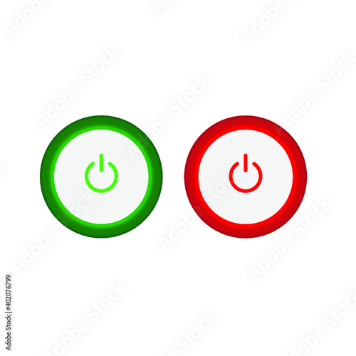 On Off Push style power buttons, The Off buttons are enclosed in red icon