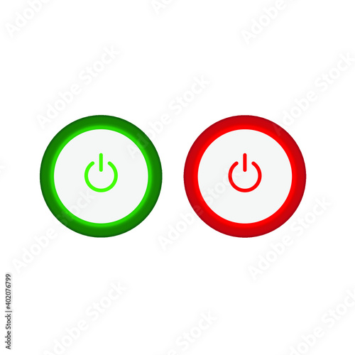 On Off Push style power buttons, The Off buttons are enclosed in red icon