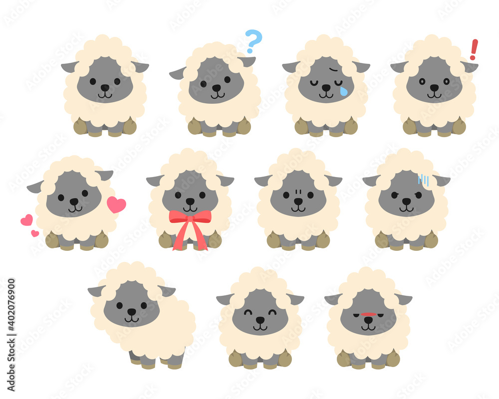 羊イラスト素材 : Sheep illustration material 羊イラスト素材 : Sheep illustration material