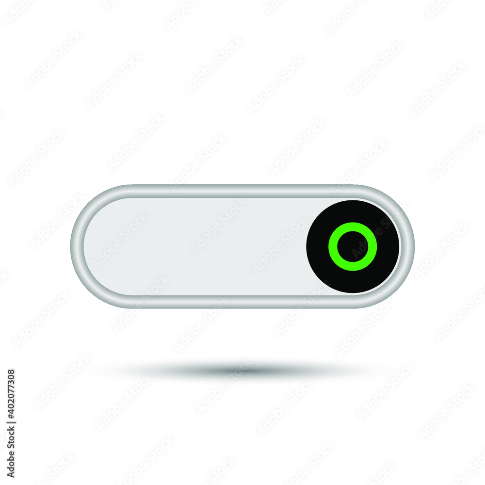 On Off Push style power buttons, The Off buttons are enclosed in red, The On buttons are enclosed in green with white background.