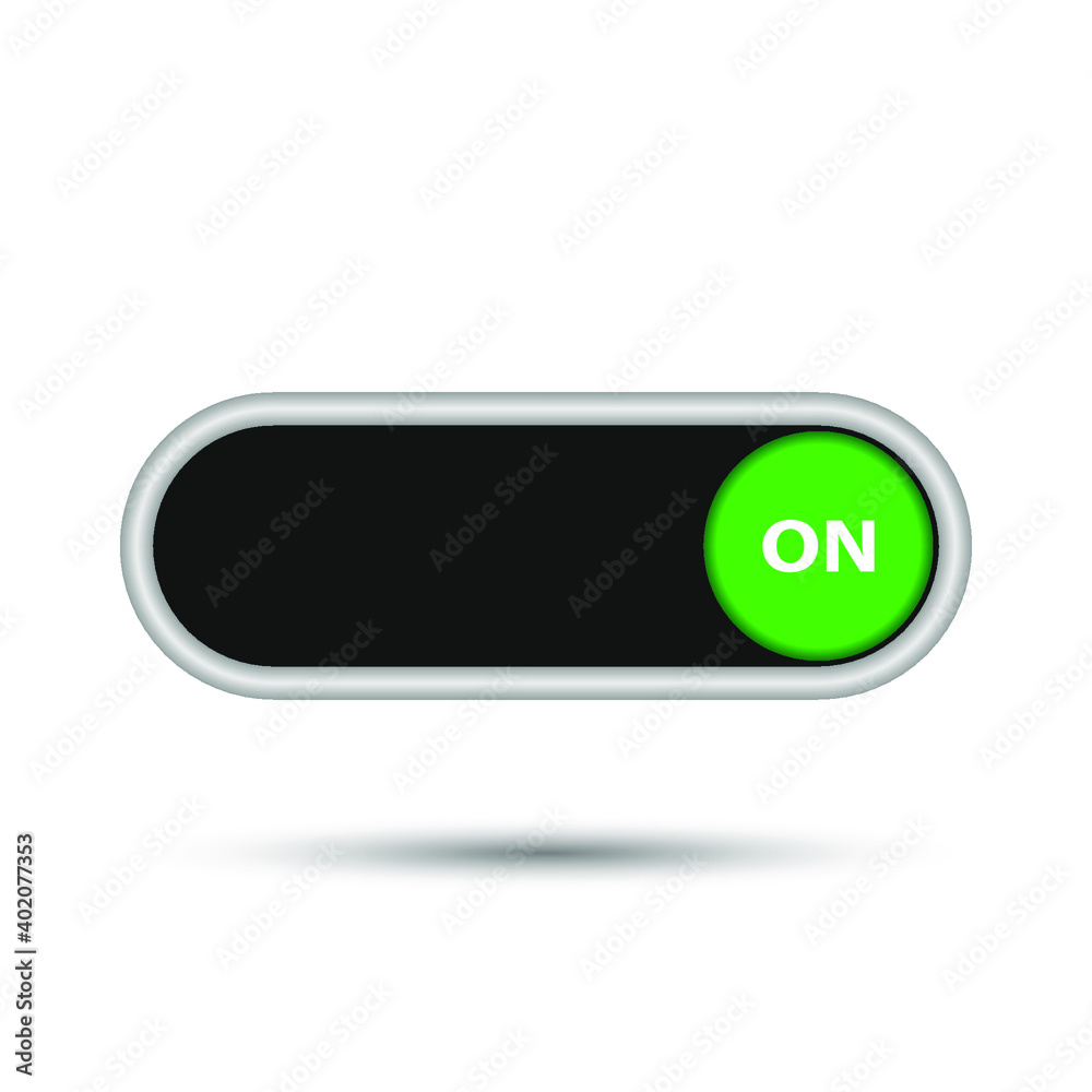 On Off Push style power buttons, The Off buttons are enclosed in red, The On buttons are enclosed in green with white background. On Off Push style power buttons, The Off buttons are enclosed in red, The On buttons are enclosed in green with white background.