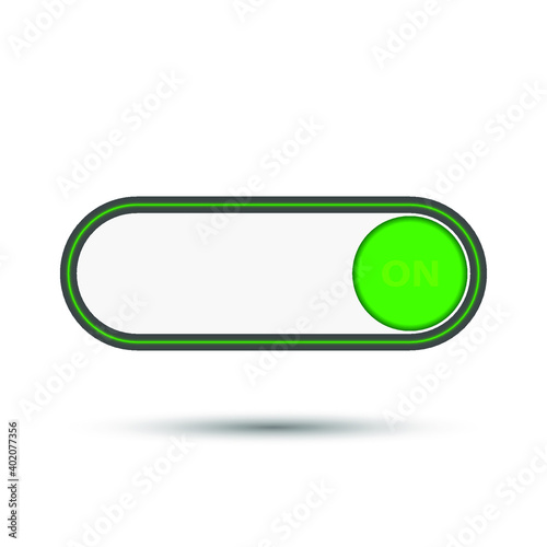 On Off Push style power buttons, The Off buttons are enclosed in red, The On buttons are enclosed in green with white background.