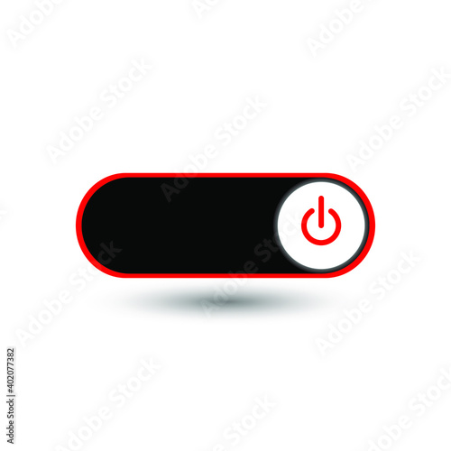 On Off Push style power buttons, The Off buttons are enclosed in red, The On buttons are enclosed in green with white background.
