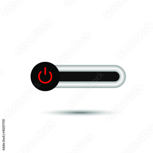 On Off Push style power buttons, The Off buttons are enclosed in red, The On buttons are enclosed in green with white background.