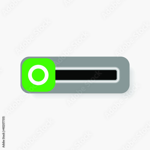 On Off Push style power buttons, The Off buttons are enclosed in red, The On buttons are enclosed in green with white background.