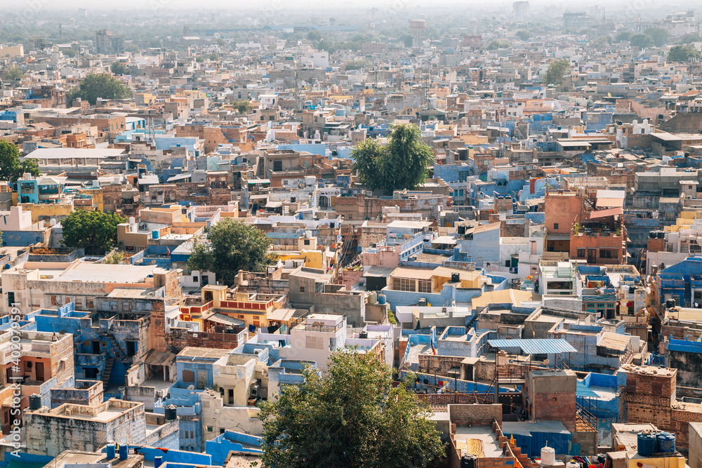 Panoramic view of blue city Jodhpur in India