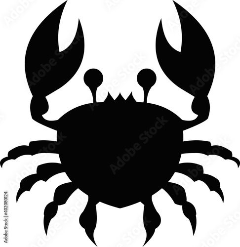 Vector illustration emoticon of the silhouette of a crab photo